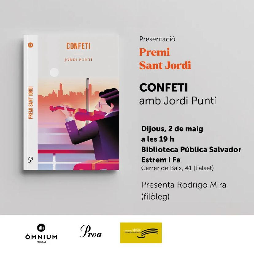 Presentació del llibre Confeti, de Jordi Puntí