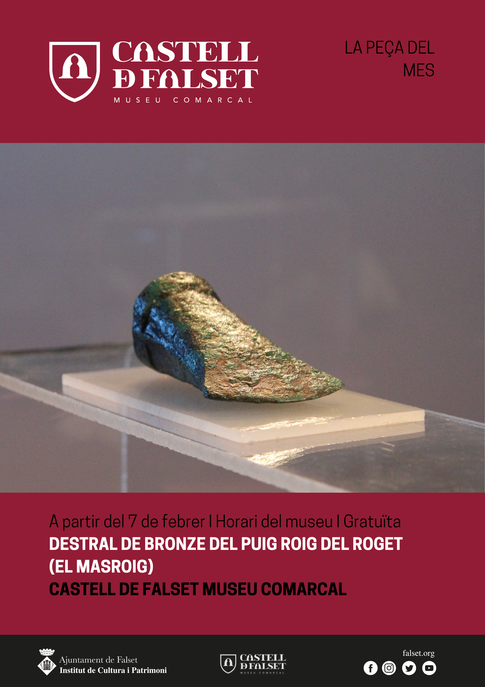 La peça del mes: destral de bronze del Puig Roig del Roget La peça del mes: destral de bronze del Puig Roig del Roget