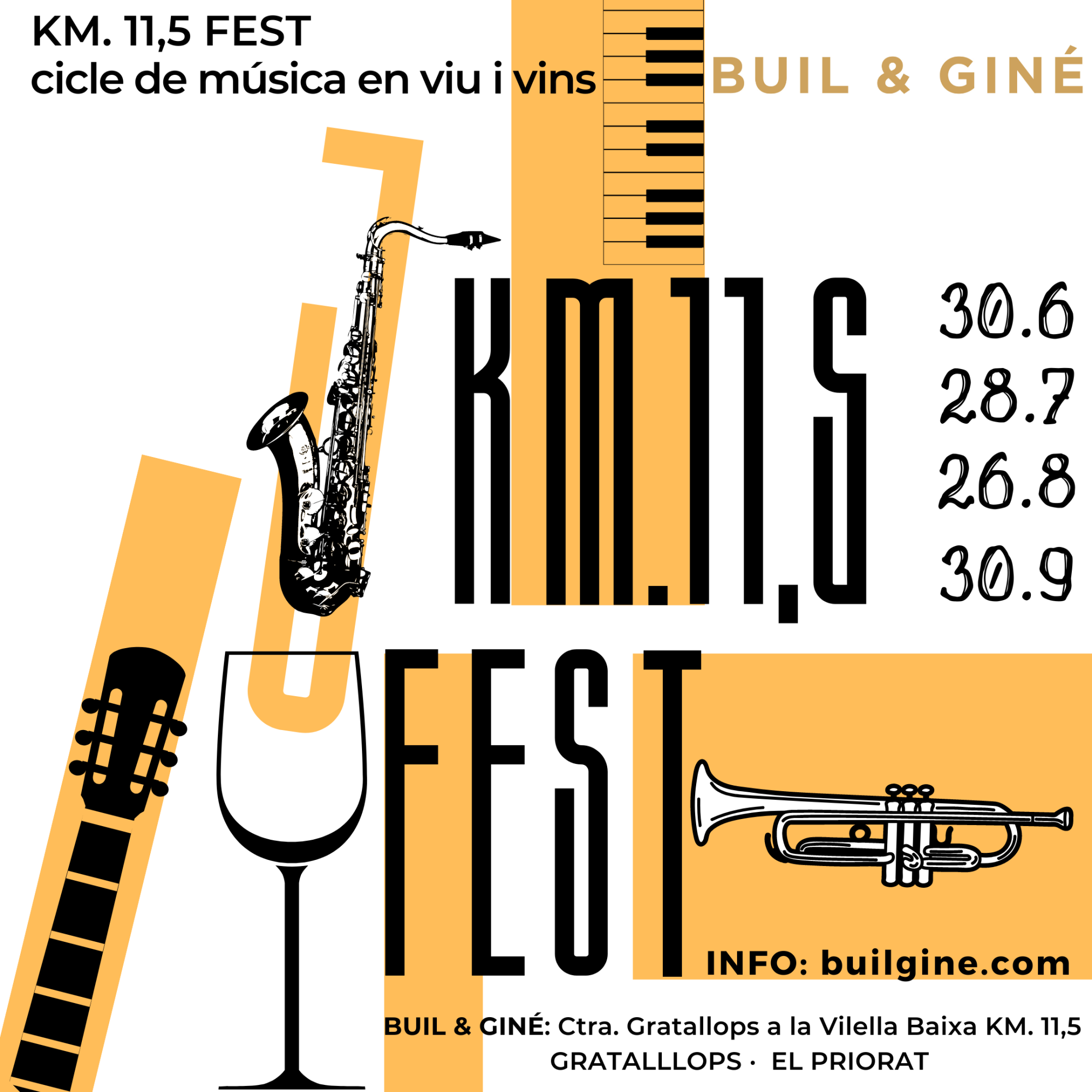 Km. 11,5 Fest: I Cicle de música i vins a Buil & Giné