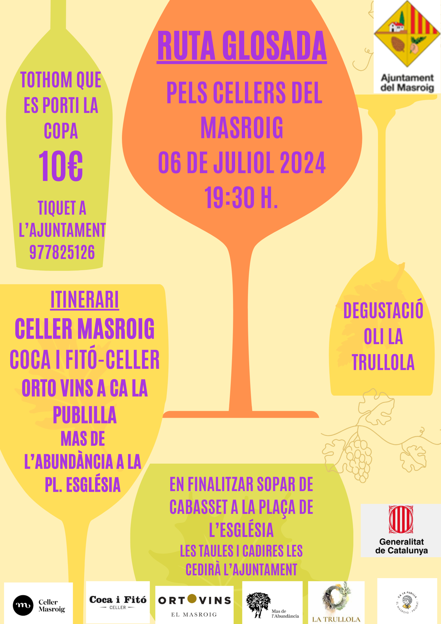 RUTA GLOSADA PELS CELLERS DEL MASROIG RUTA GLOSADA PELS CELLERS DEL MASROIG