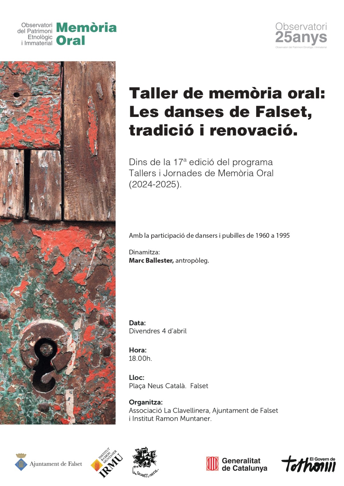 Taller de memòria oral: Les danses de Falset, tradició i renovació