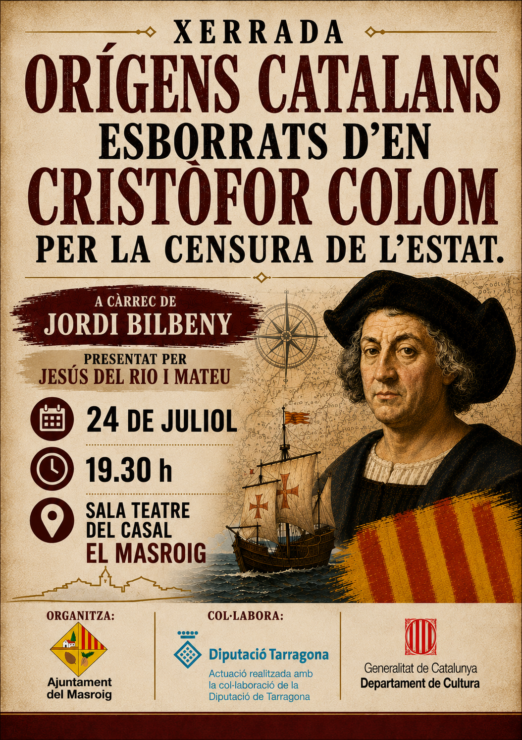 Xerrada "Orígens catalans esborrats d'en Cristòfor Colom per la censura de l'estat"