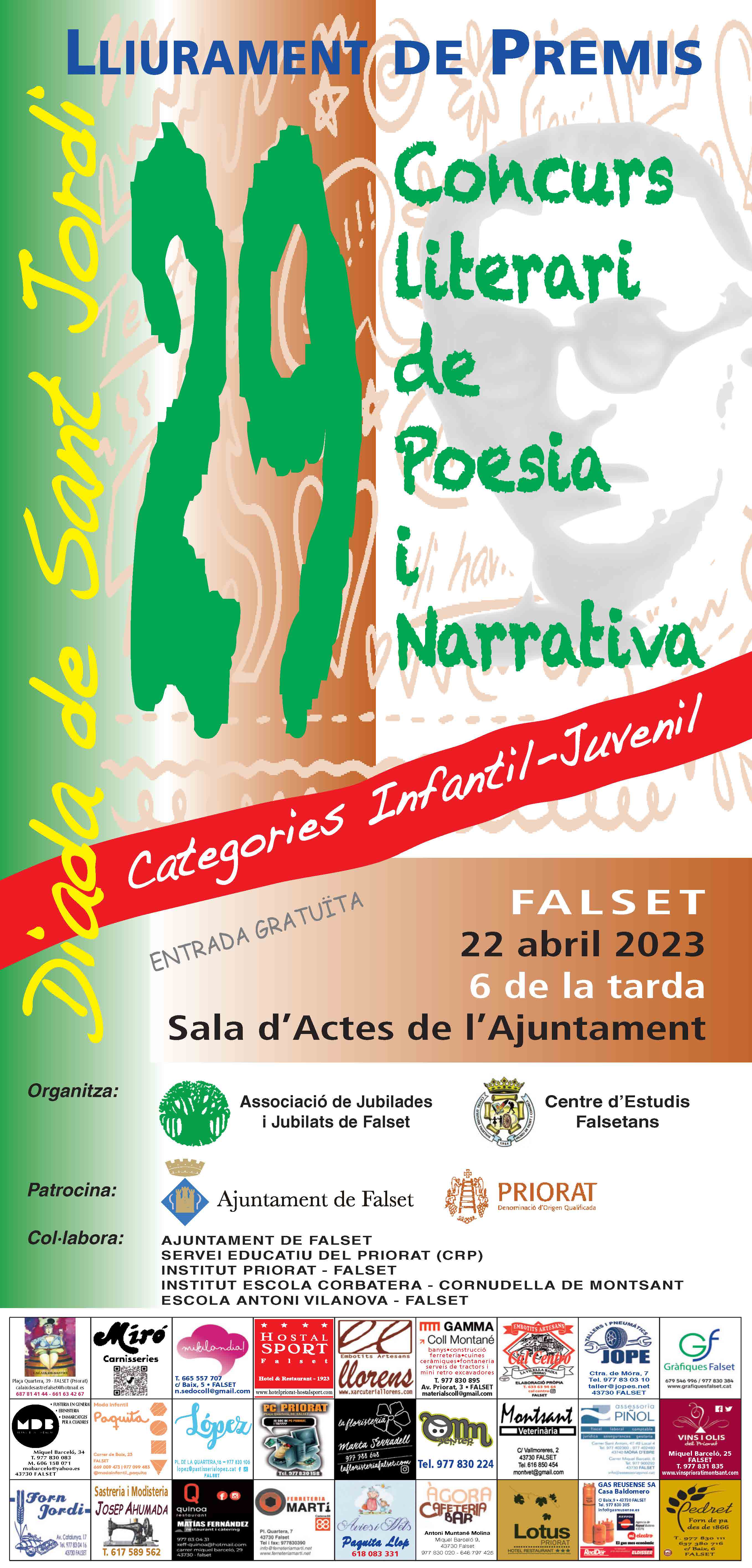 Entrega de premis JUVENIL I INFANTIL del CERTAMEN LITERARI DE POESIA I NARRATIVA de FALSET Entrega de premis JUVENIL I INFANTIL del CERTAMEN LITERARI DE POESIA I NARRATIVA de FALSET
