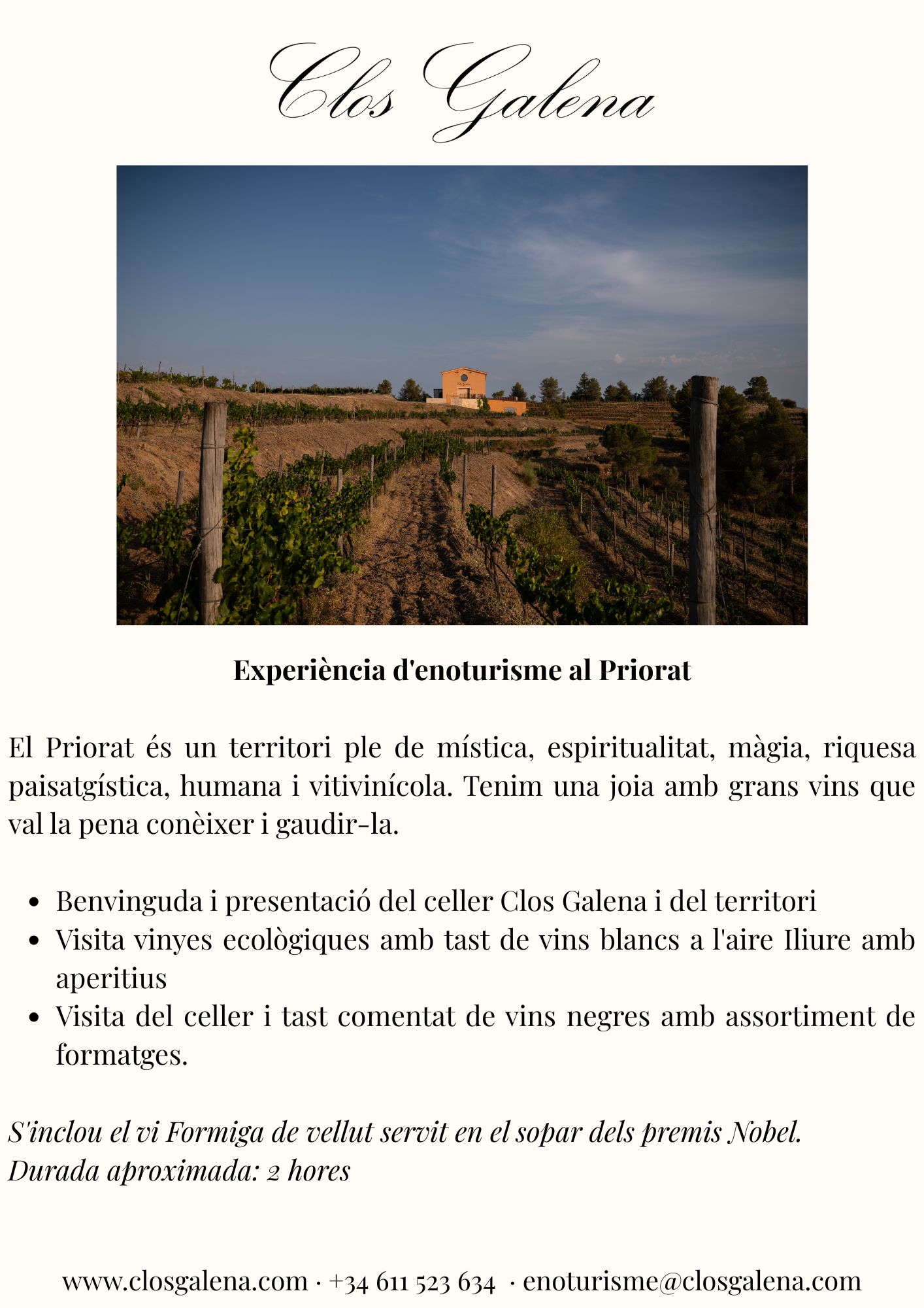 Enoturisme Clos Galena