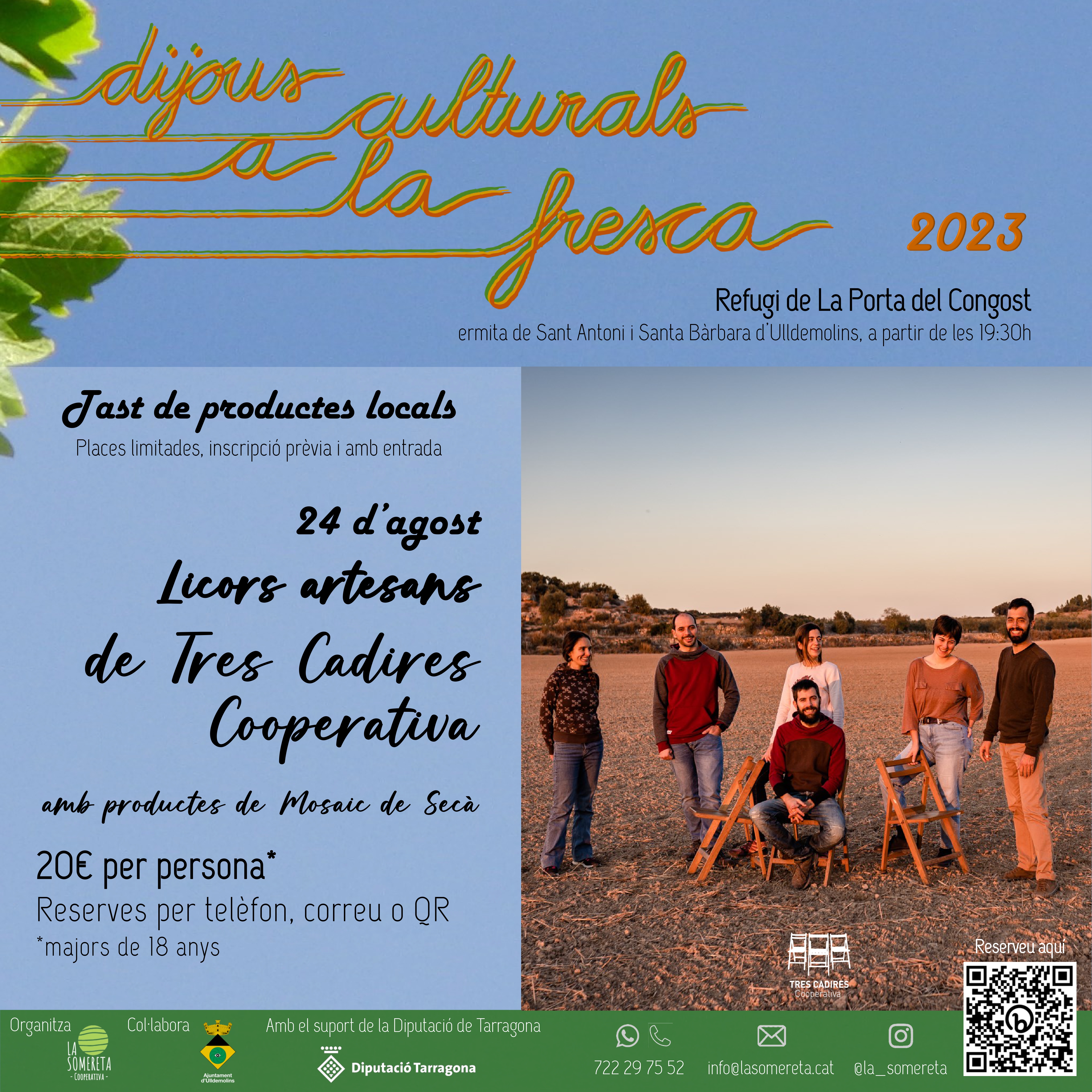 Tast de licors artesans de Tres Cadires i maridatge amb productes de Mosaic de Secà Tast de licors artesans de Tres Cadires i maridatge amb productes de Mosaic de Secà