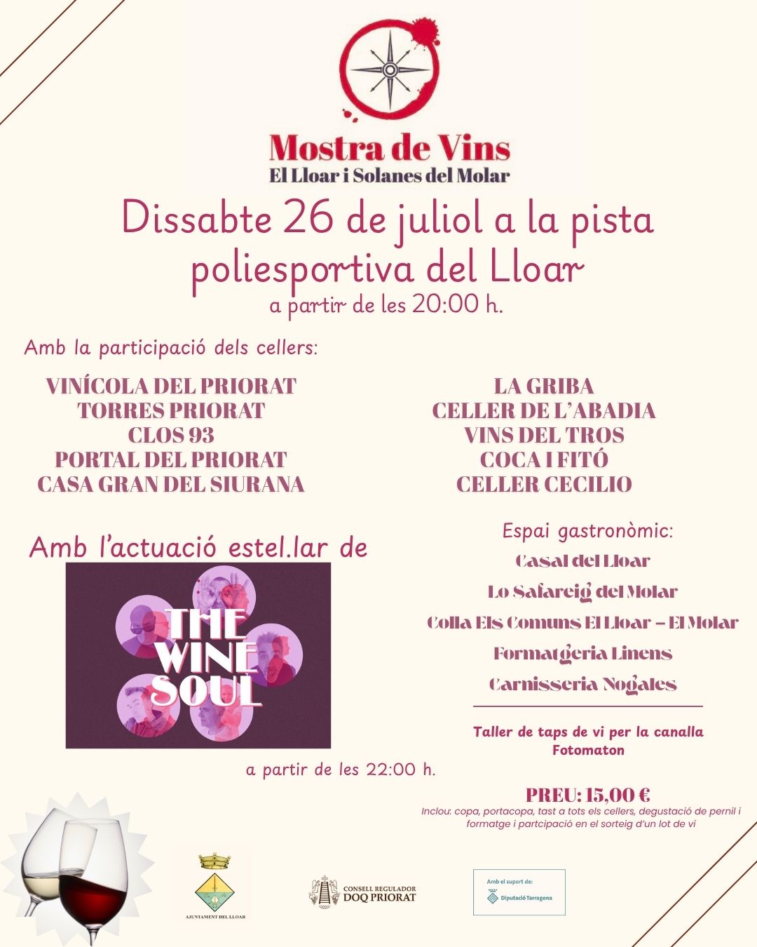 Mostra de vins de la Vila del Lloar i Solanes del Molar Mostra de vins de la Vila del Lloar i Solanes del Molar