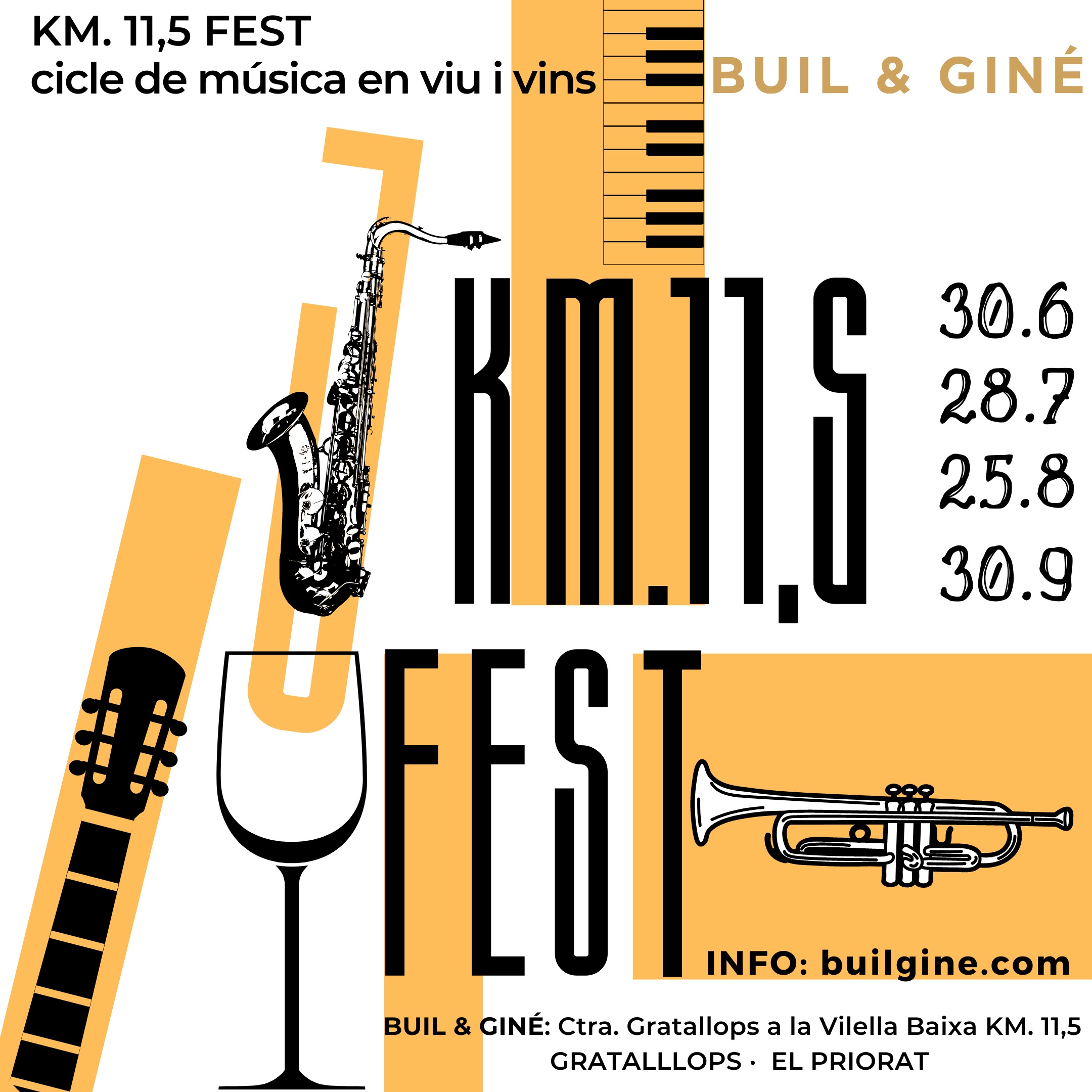 Km. 11,5 Fest: I Cicle de música i vins a Buil & Giné Km. 11,5 Fest: I Cicle de música i vins a Buil & Giné