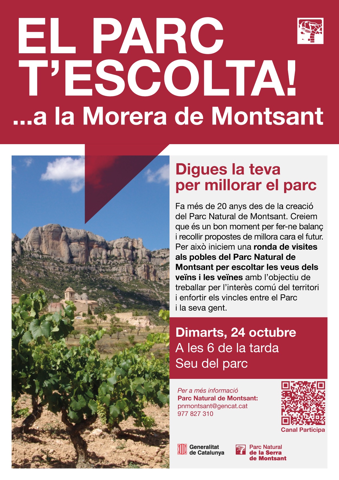 El parc t'escolta a La Morera de Montsant El parc t'escolta a La Morera de Montsant