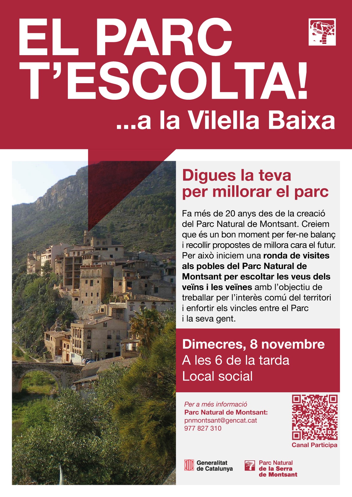 El parc t'escolta a La Vilella Baixa El parc t'escolta a La Vilella Baixa