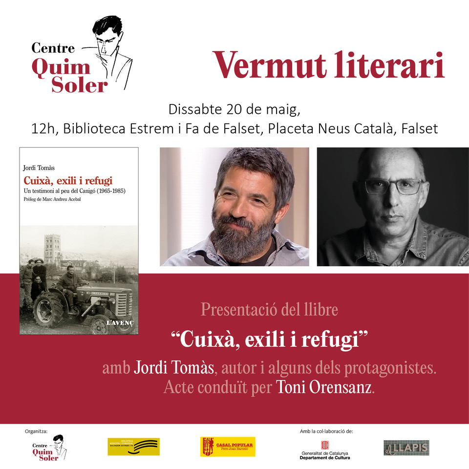 Vermut literari - presentació del llibre "Cuixà, exili i refugi" Vermut literari - presentació del llibre "Cuixà, exili i refugi"