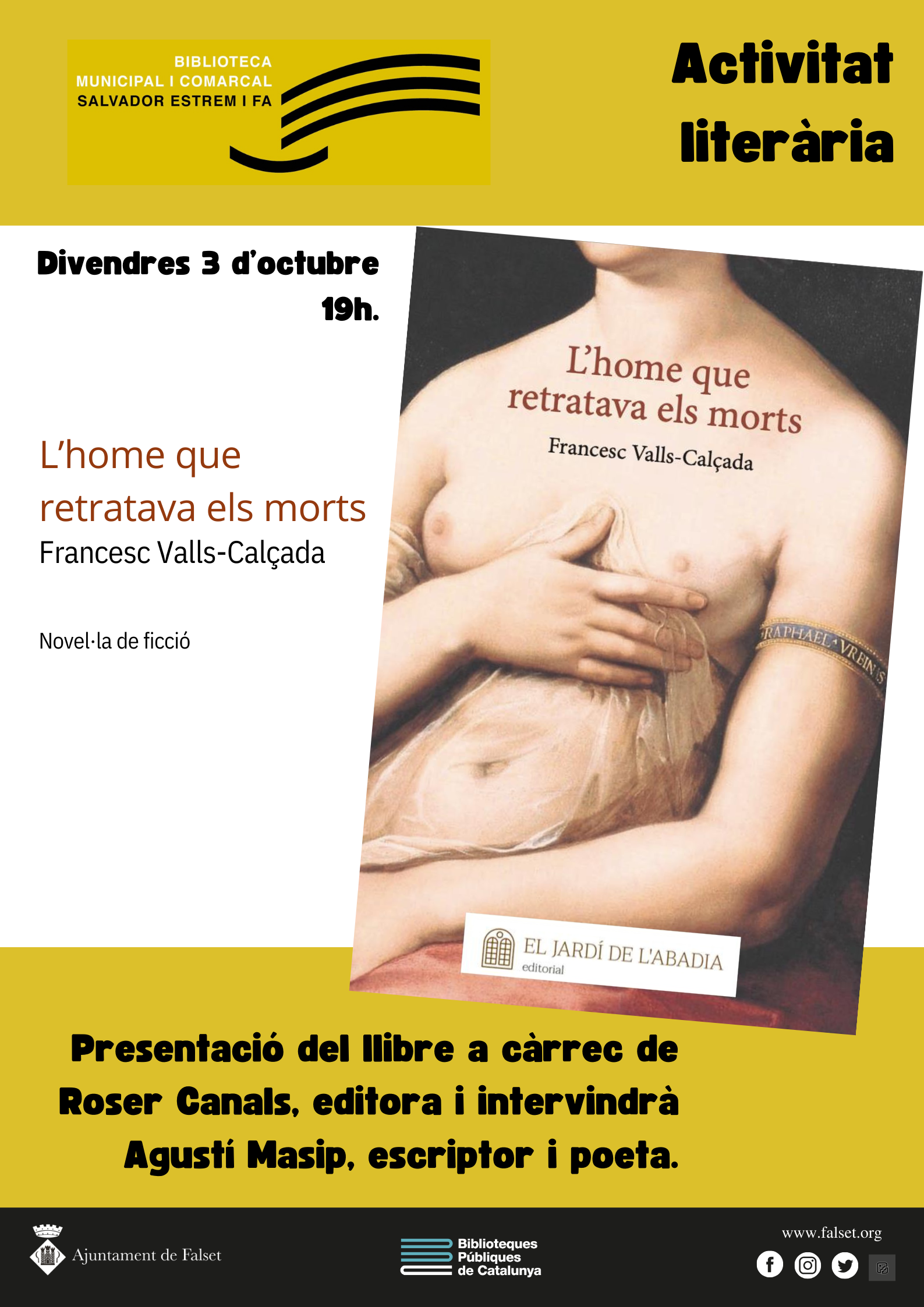 Presentació del llibre L'home que retratava els morts de Francesc Valls Calçada