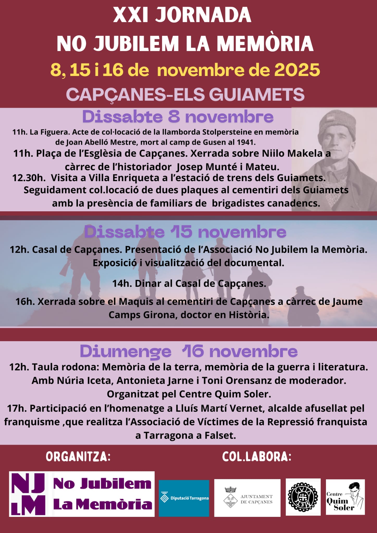 XXI Jornades de No Jubilem La Memòria