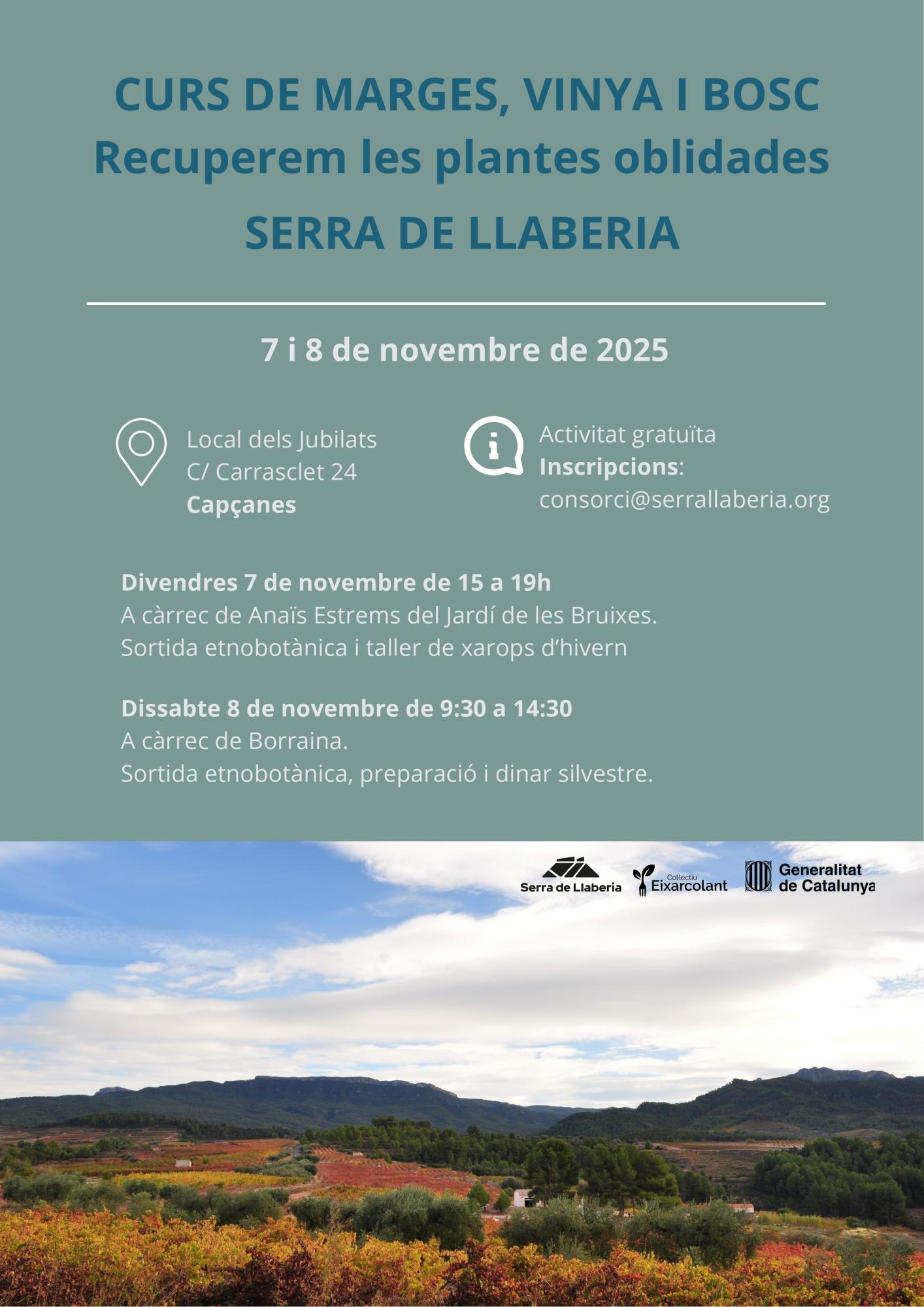 CURS DE MARGES, VINYA I BOSC. Recuperem les plantes oblidades