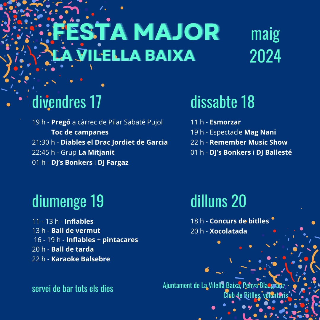 Festa Major La Vilella Baixa 2024