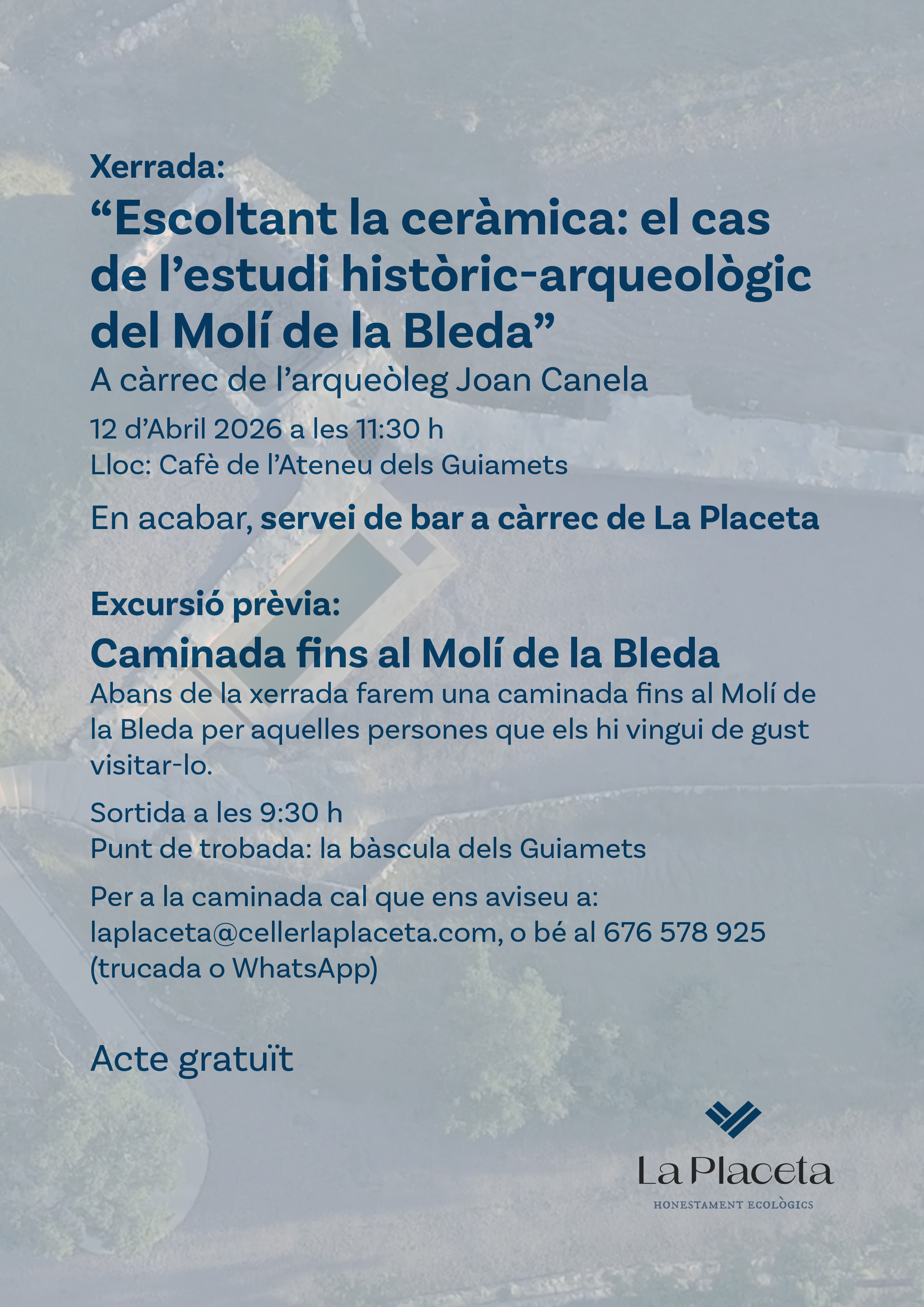 Xerrada “Escoltant la ceràmica: el cas de l’estudi històric-arqueològic del Molí de la Bleda"