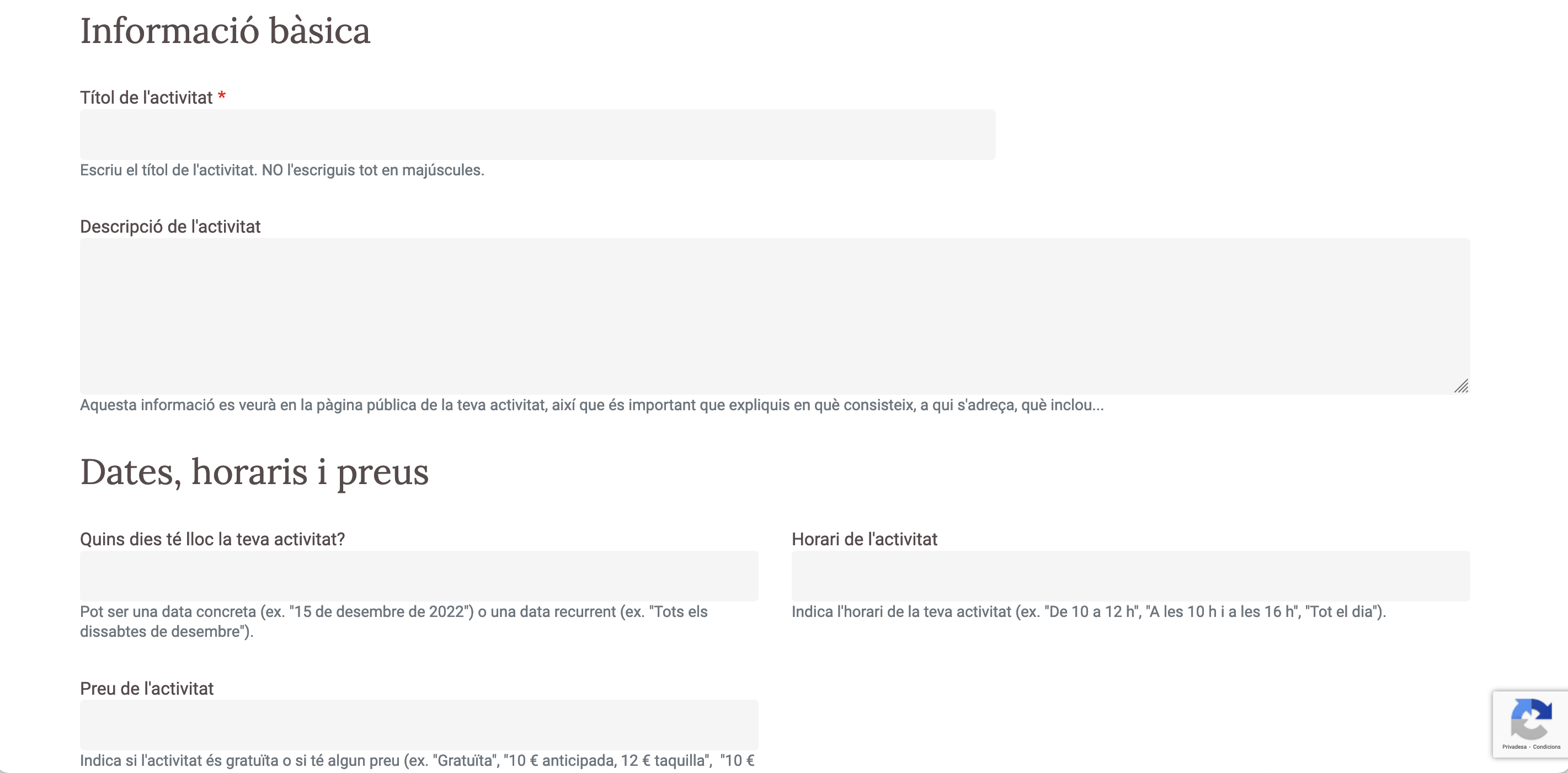 Alta d'activitat pas 2