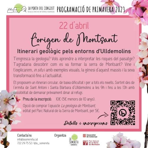L'origen de Montsant. Itinerari geològic pels entorns d'Ulldemolins