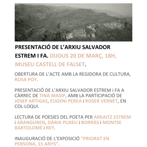 Presentació de l'Arxiu Salvador Estrem i Fa