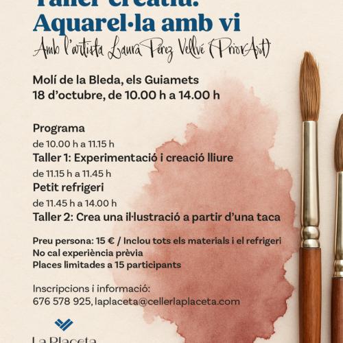 Taller creatiu, aquarel·la amb vi