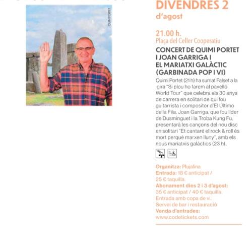 Concert de Quimi Portet + Joan Garriga i el Mariatxi Galàtic 