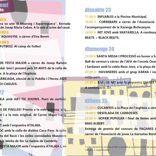 FESTES MAJORS EL MASROIG 2025