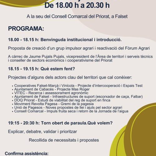Jornada Fòrum Agrari - Assemblea general