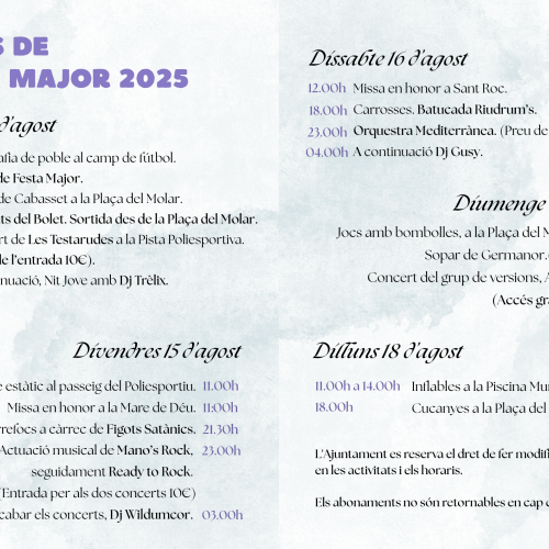 FESTES MAJORS EL MOLAR 2025