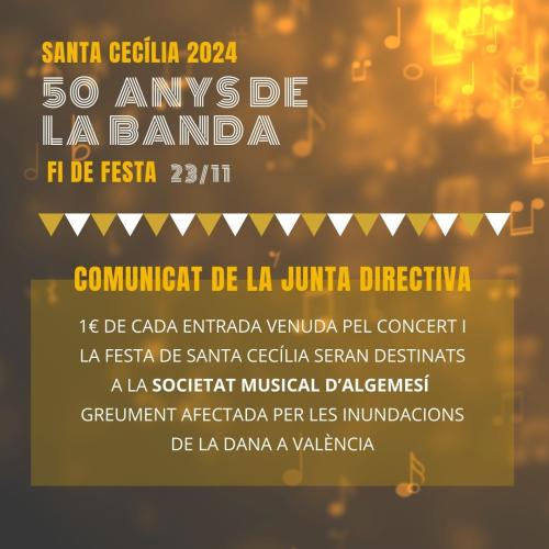 Santa Cecília 2024 i Cloenda dels 50 a de la Banda Vila de Faslet