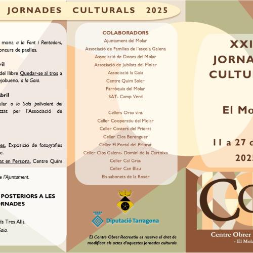 XXIX JORNADES CULTURALS - El Molar -11 a 27 d’abril 2025 