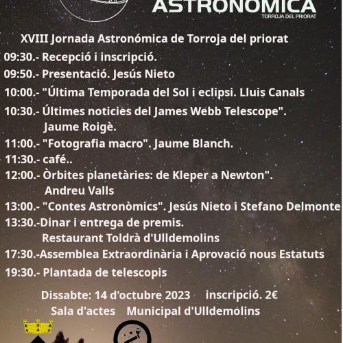 XVIII Jornada Astronòmica de Torroja del Priorat