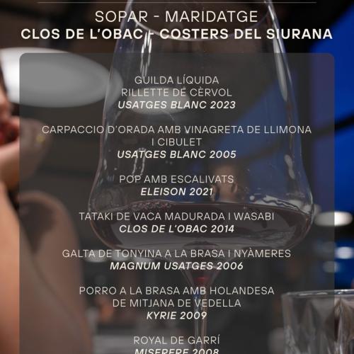 Sopar Maridatge amb el Celler Clos de l'Obac