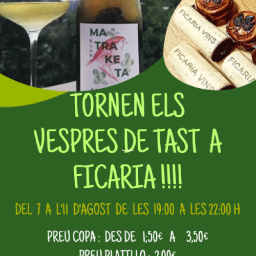 Vespres de TAST a FICARIA VINS !