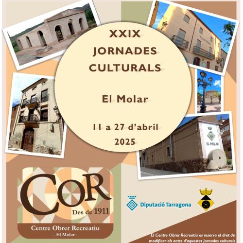 XXIX JORNADES CULTURALS - El Molar -11 a 27 d’abril 2025 